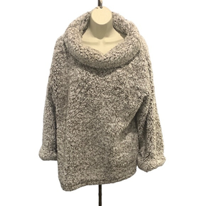 Kori‎ Sherpa Cowl Neck Pullover Women’s Size M w Pockets AMAZING